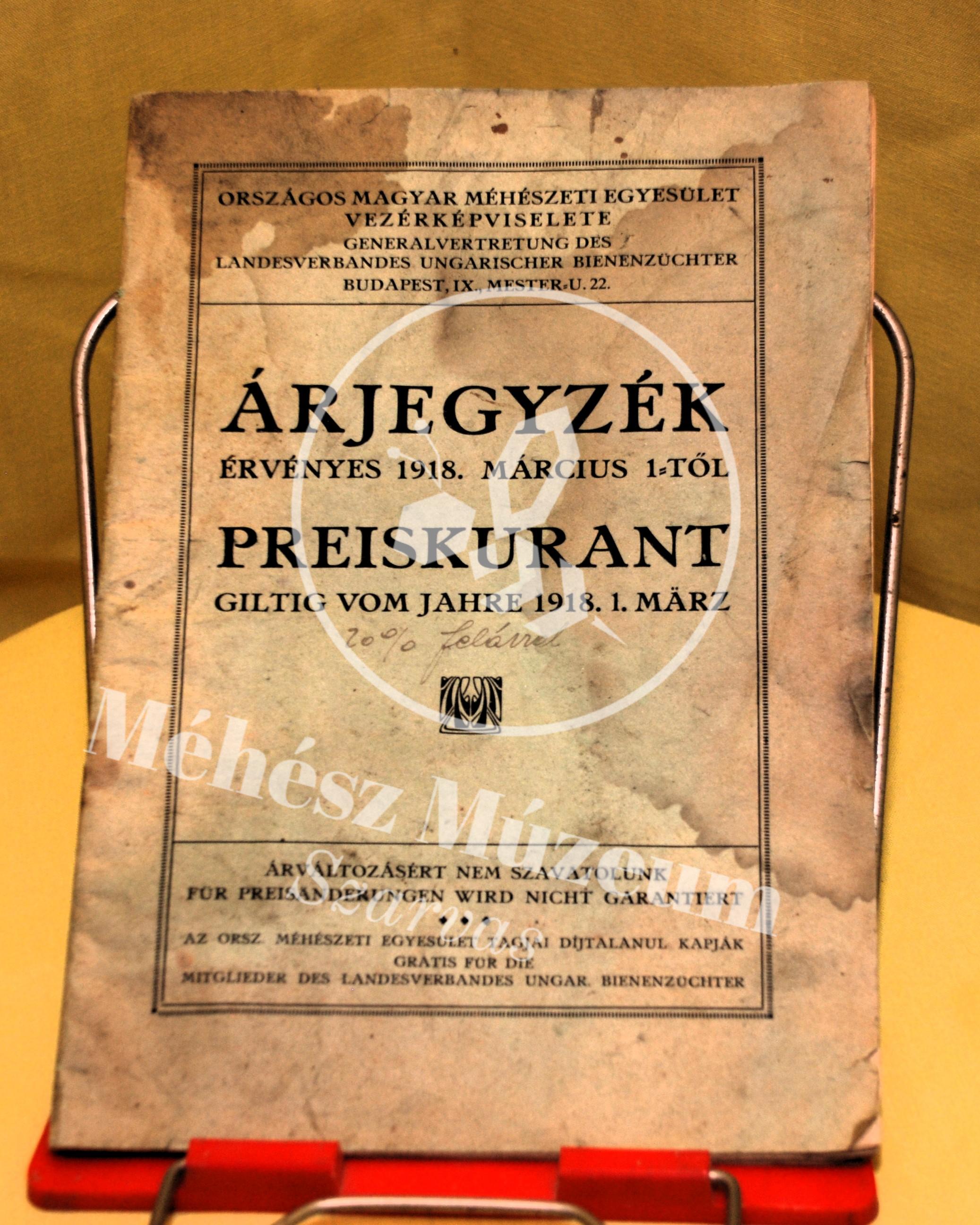 Árjegyzék